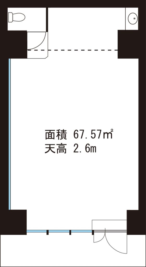 板橋ダンススタジオ ビュー 図面 大きさ 広さ